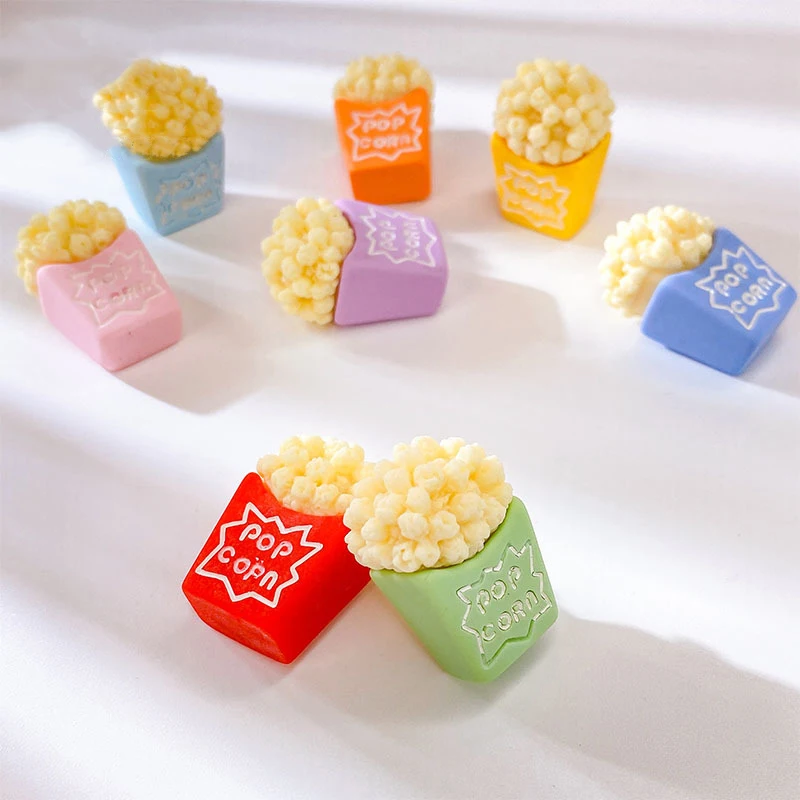 2pcs Miniature Food Toy DIY Jewelry Pendant Popcorn New Simulation Fun Small Popcorn