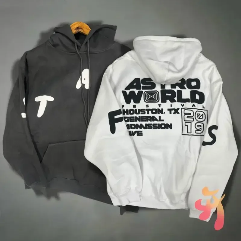 1:1 Quality Foam Print Cactus Jack Hoody Fashion Street Oversized Men Women Hooded Sweatshirts Casual Kanye Fleece Hoodies