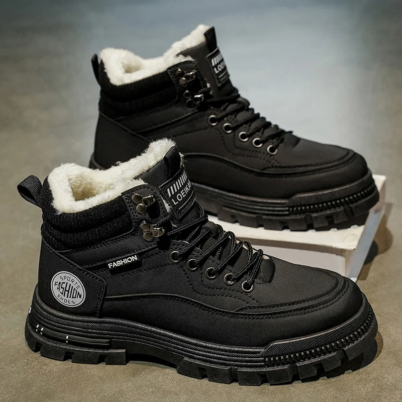 

Men's winter slip-resistant high top work shoes plus size fashion outdoor comfort casual shoe wear-resistant thicken cotton shoe