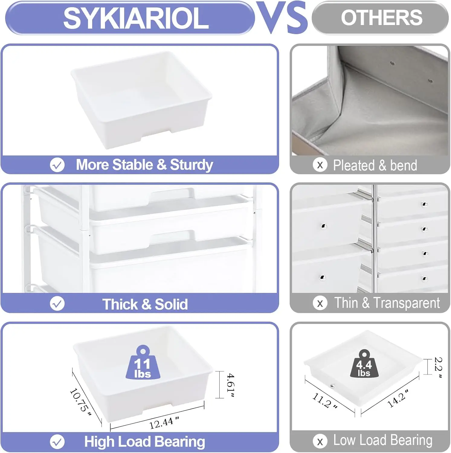 Utility Cart with 5 Drawers,Storage Drawer Cart with Wooden Tabletop and Lockable Wheels,Craft Storage Trolley Cart,