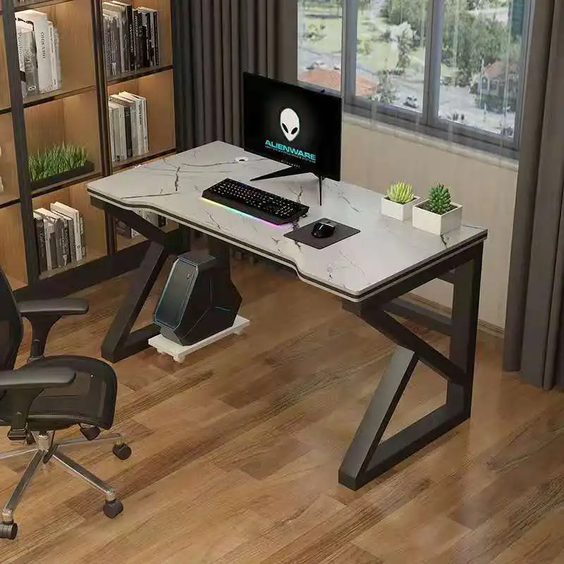 Light luxury rock slab computer desk Home student study table Desktop small e-sports table Chair set