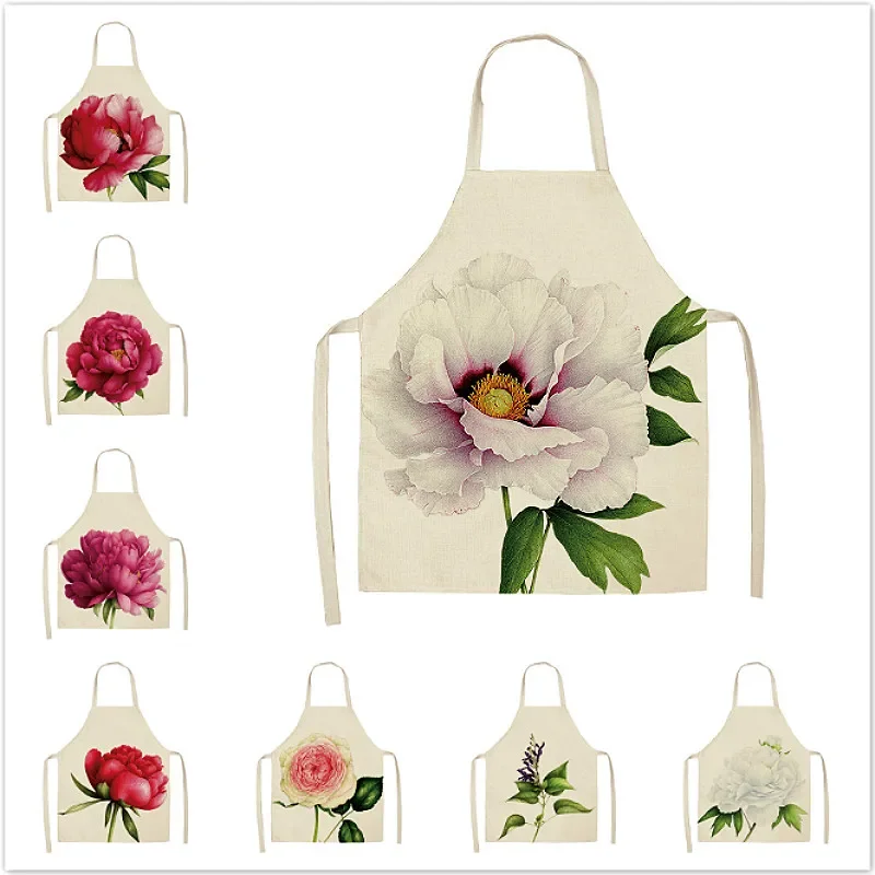 Flower Printing Kitchen Oil and Pour Skirt Women Women's Sleeve Waldles April Family Cooking Cleaning Tools delantal