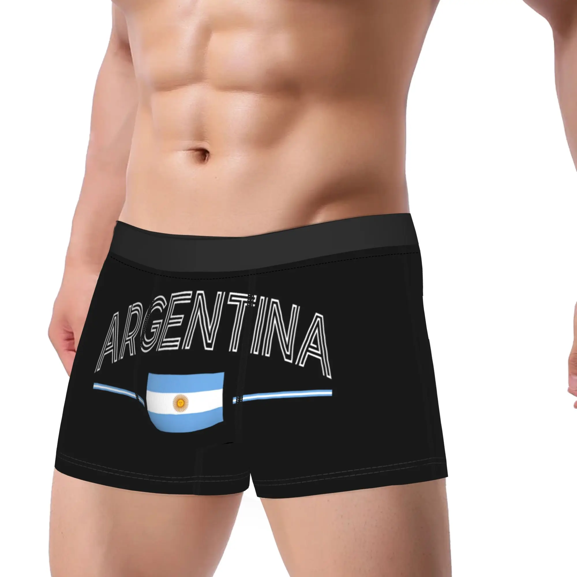 Vintage Argentina Flag Retro Argentinian Underwear Male Underpants Soft Boxer Shorts High Quality Shorts Briefs Big Size 2XL