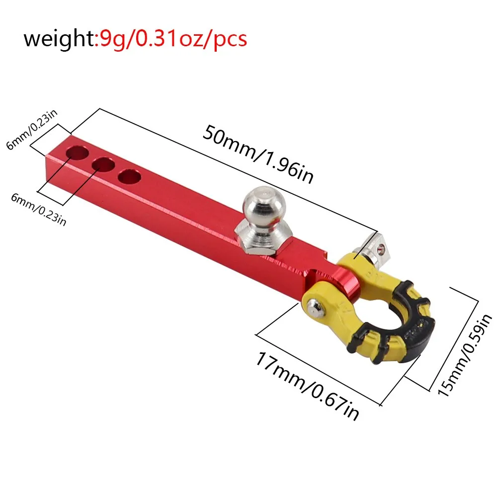 For 1/10 RC Crawler TRX4 TRX-6 Axial SCX10 90046 Redcat Upgrade Parts Metal Trailer Tow Hook