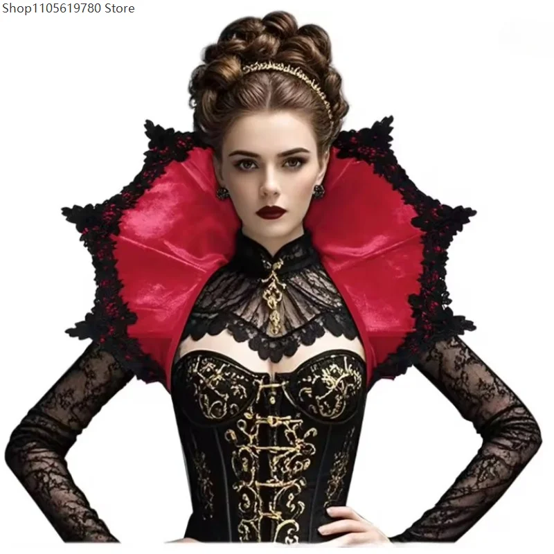 

Halloween Women Victorian Medieval Collar Gothic Vampire Unique Swan Cosplay Carnival Party Stage Performance Cloak Accessories