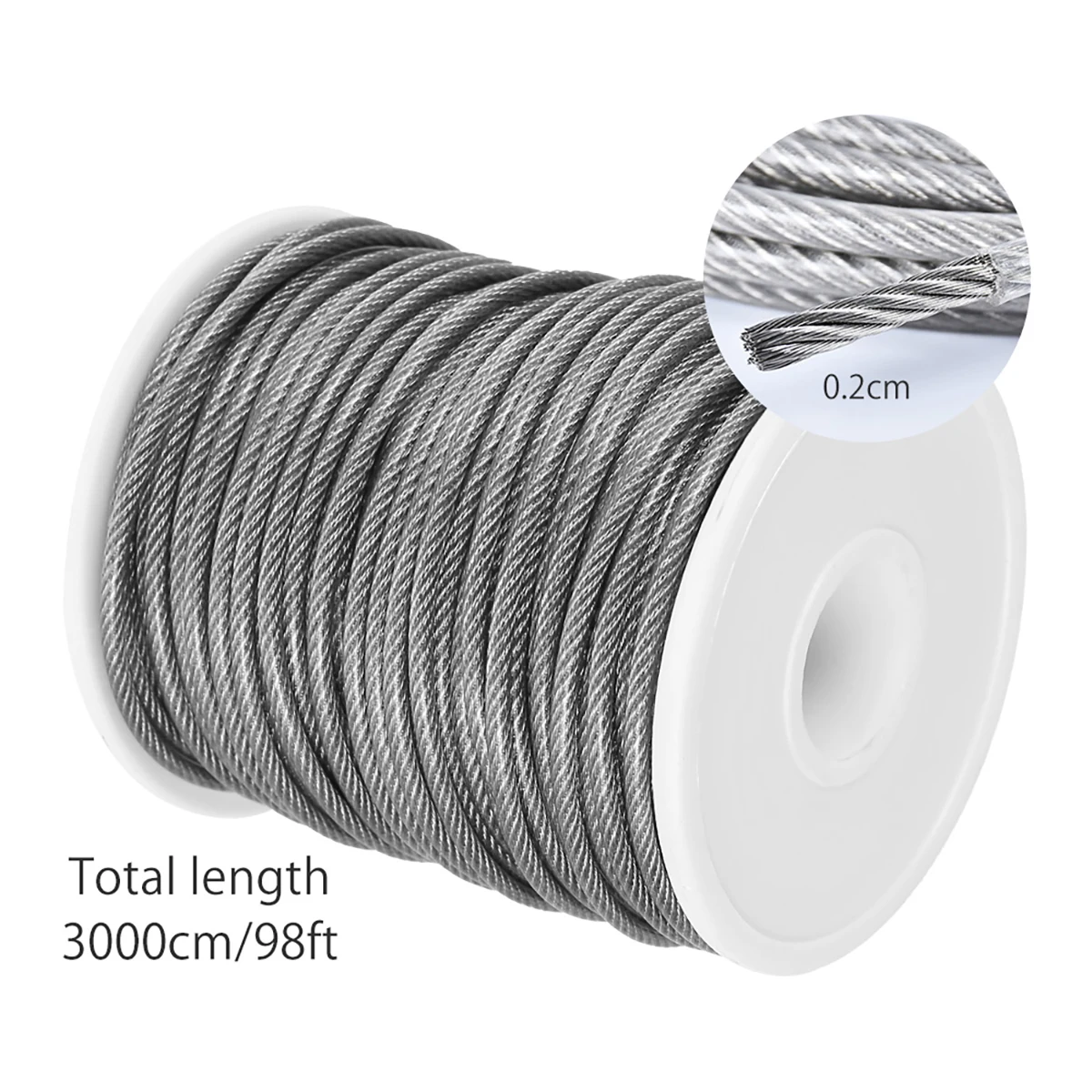 30M Wire Rope Cable Rope Kits Heavy Duty Garden Wire Cable Balcony Railing Farm Fence Tent Roll Steel Wire Turnbuckle Cord Hang