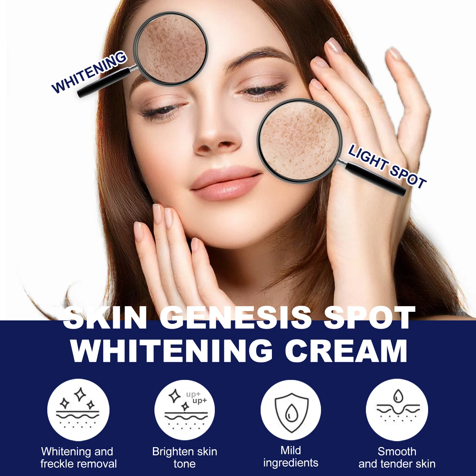 Crème Blanchissante Efficace Contre les Taches de Rousseur, Élimine les Taches Foncées, Pigmentation Fondue, Melasma, Éclaircissante, Soins pour la Peau, 30g