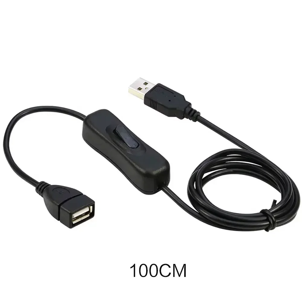 28/100cm USB Lamp Fan Power Supply Line Durable Adapter USB Headset LED USB Cable with Switch ON/OFF Cable Extension Toggle