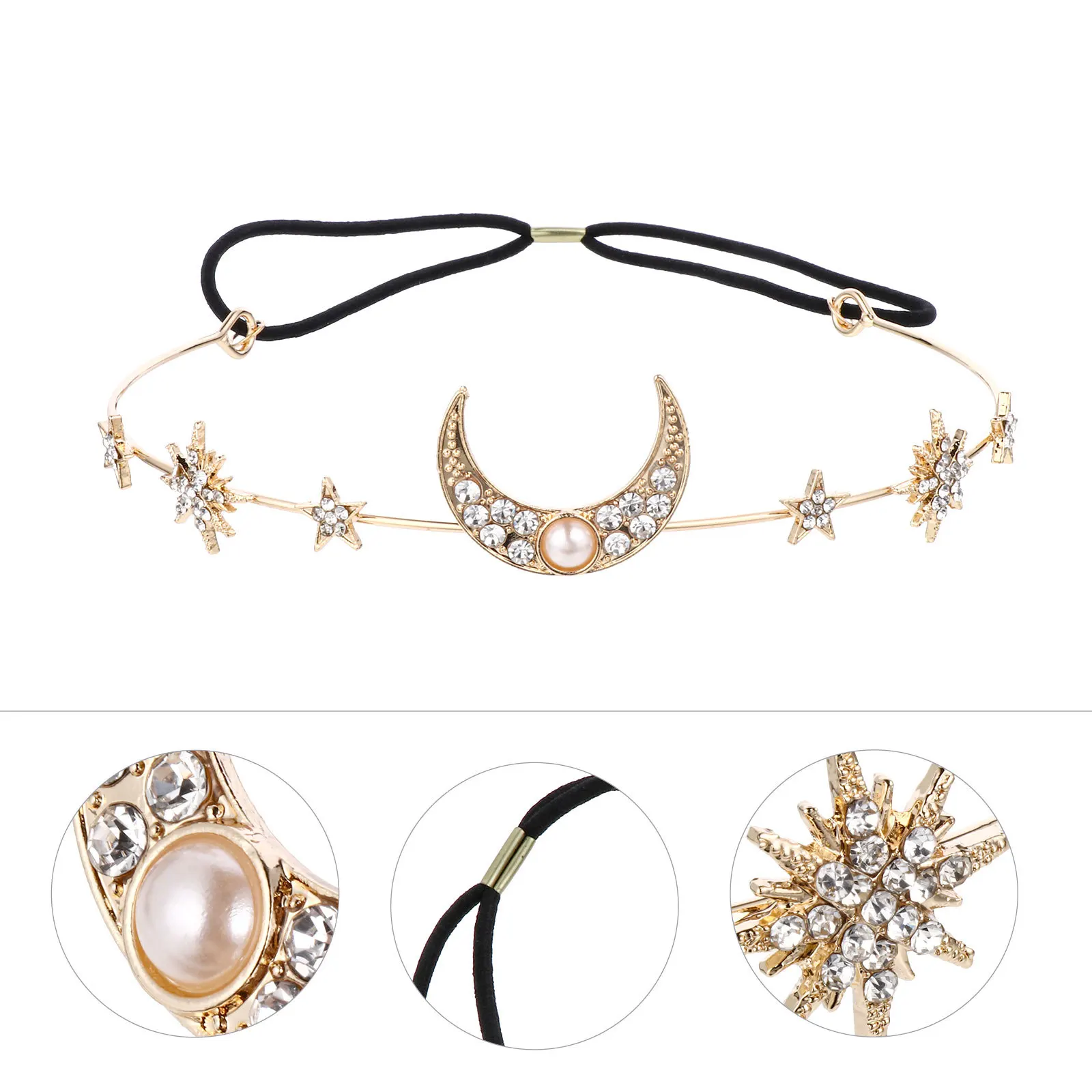 

2 шт., украшения для волос, повязка для волос, луна, звезды, кристалл, головной убор, ювелирные изделия, аксессуары для волос, свадебное платье, реквизит для фотосессии