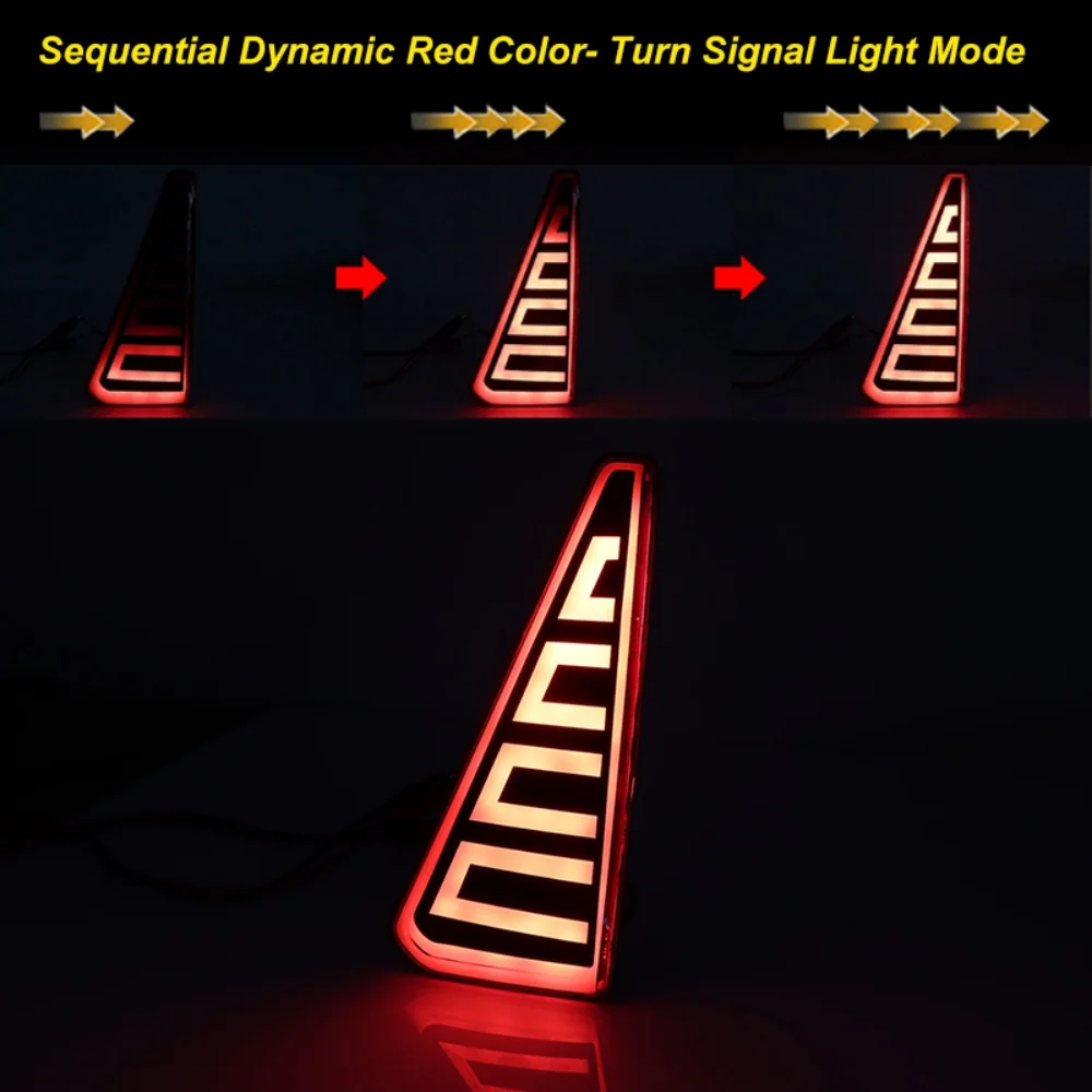 Red LED Rear Bumper Reflector Tail/Brake & Dynamic Turn Signal Lights Rear Fog Lights For Toyota NOAH & VOXY 80 Series 2014-2018 view 4