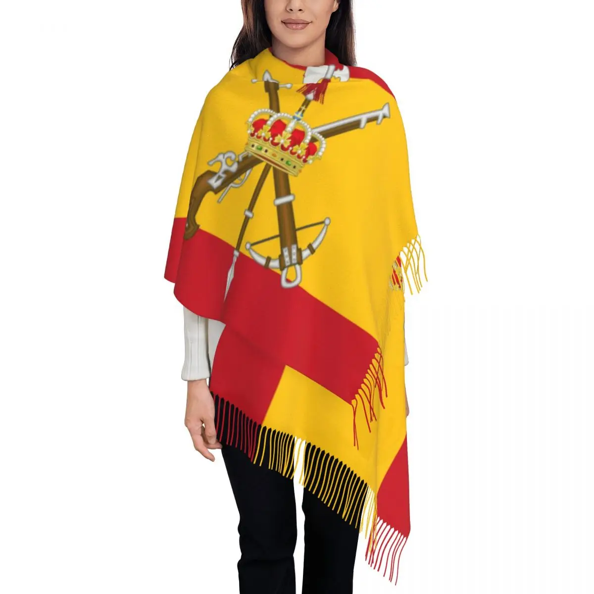 Custom Print Legion Flag Coat Of Arms Scarf Men Women Winter Fall Warm Scarves Spanish Legion Legi N Ola Shawl Wrap