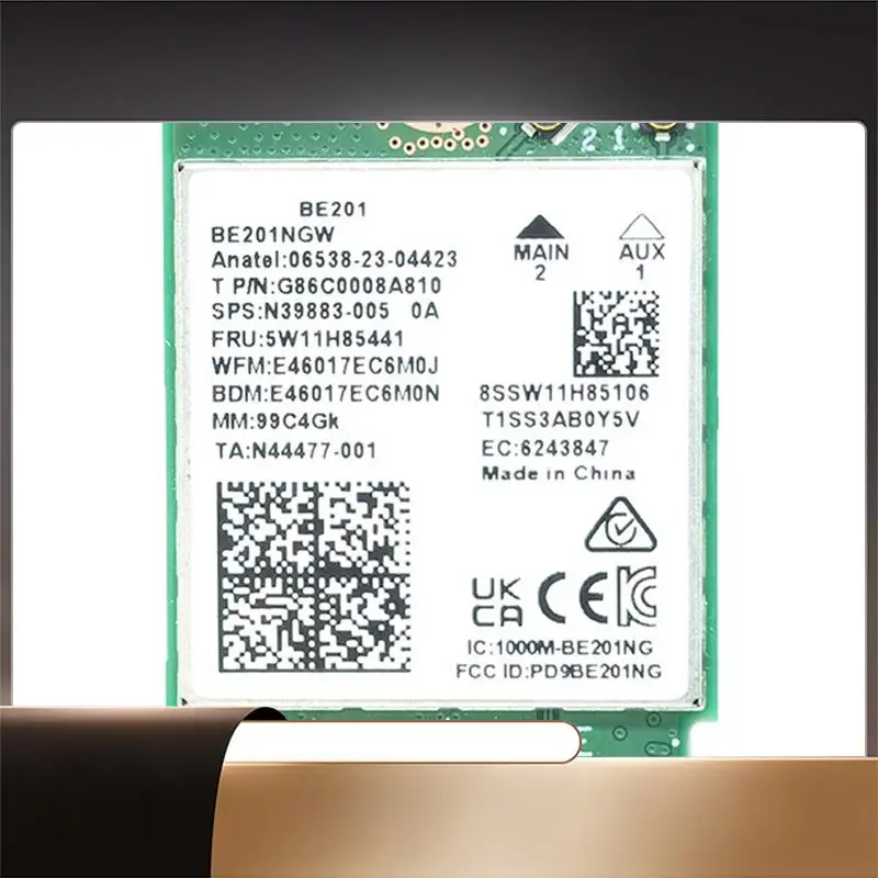 

N35R-BE201NGW BE201 WIFI7 Карта M.2 Cnvio3 8774 Мбит/с Трехдиапазонный Bluetooth5.4 Беспроводной модуль карты WIFI для Win10/11 64-бит