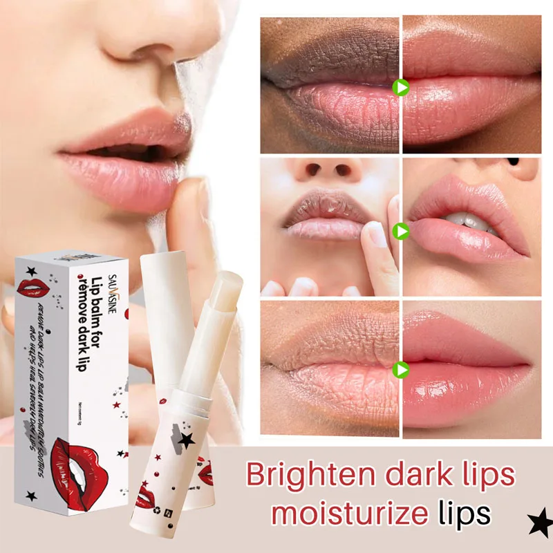 Lip Balm For Remove Dark Lip Moisturizing Lightening Melanin Whitening Plumper Extreme Gloss Pink Lips Skin Care For Men Women