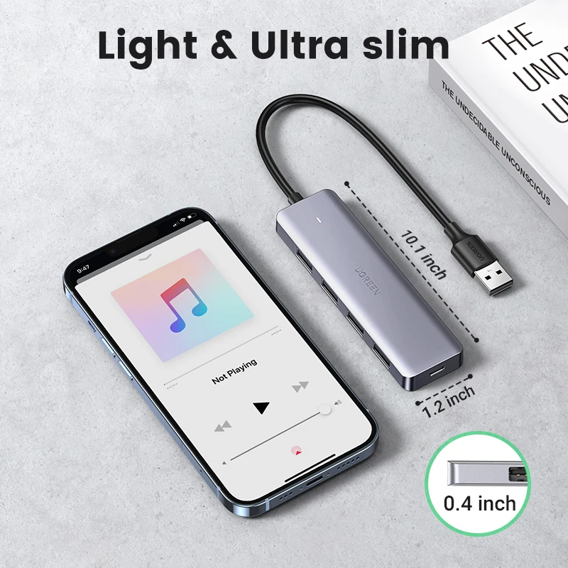 UGREEN USB HUB מפצל USB3.0 USB-A ל-4xUSB-A יציאות העברת, תמונה 6