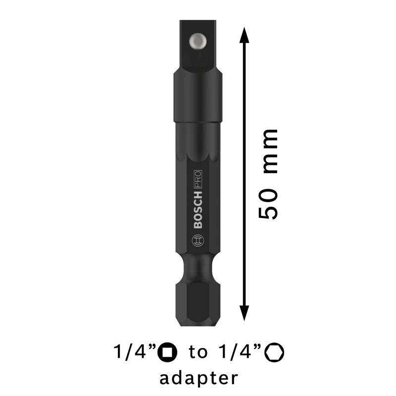 BOSCH PRO Socket Adapter With Ball Connection 50MM 1/4