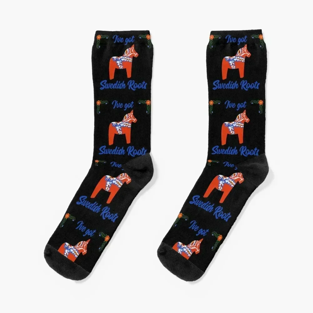 

I ve got Swedish rootsRed Swedish dala horse Socks anime sports stockings men cotton high quality Socks Male Women's