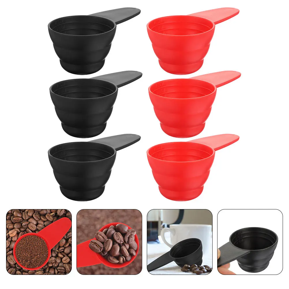

6Pcs Plastic Measuring Spoons Scale Coffee Bean Milk Powder Baking Cooking Kitchen Tool Scooper Coffee Accessories