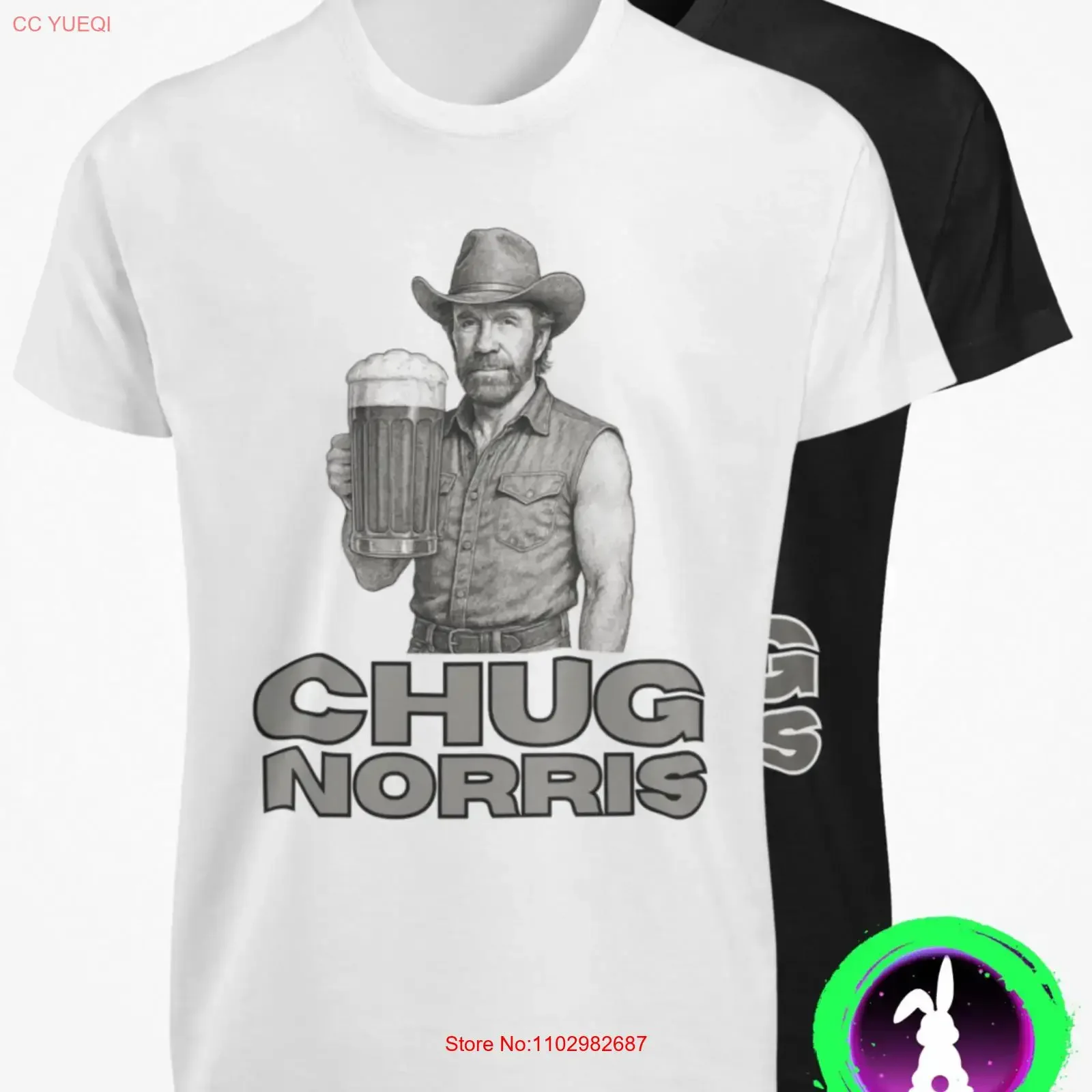Camiseta Chug Chuck Norris divertida cerveza bebiendo Chuging Texas Walker Ranger camiseta vintage lavada estirada moda versátil
