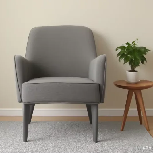 

Modern Gray Upholstered Armchair - Comfortable Accent Chair for Living Room & Bedroom