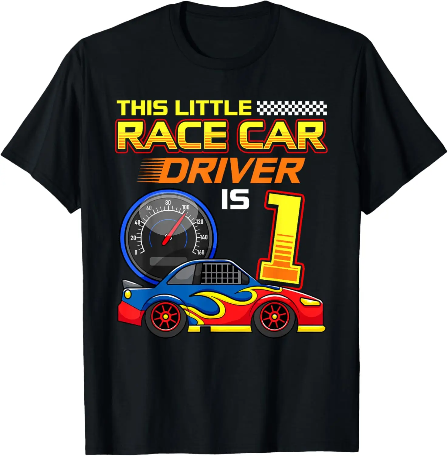 Race Car Driver 1st Birthday 1 Year Old Toddler Boy Racing T-Shirt