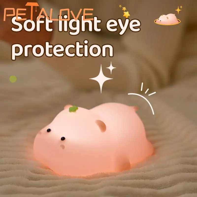 Silicone Cute Duck Night Light Kawaii Bedside Lamp for Kids Touch Sensor Nightlight Home Baby Nursery Decor Gift