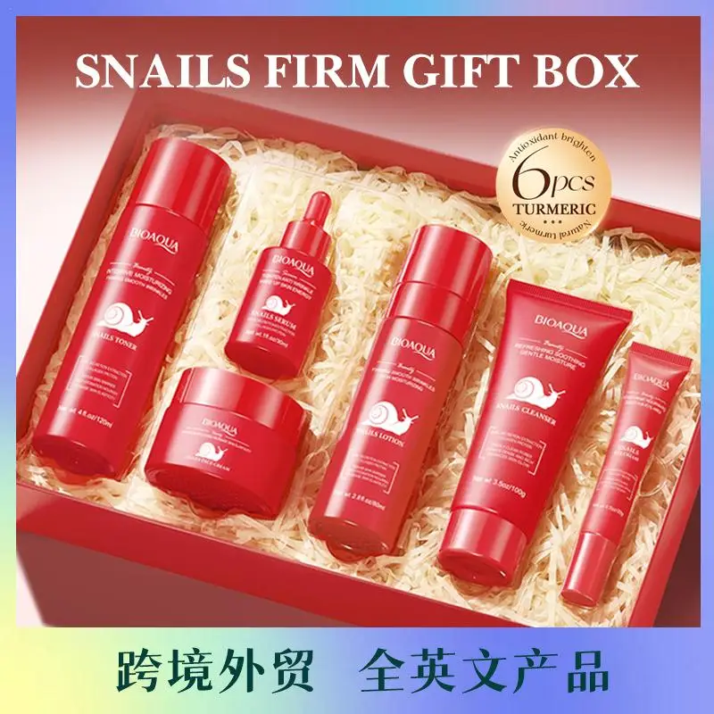 

BIOAOUA Snail Nourishing Moisturising Skin Care Set Niacinamide Whitening Skin Firming Cream Essence Ladies Facial Care Set