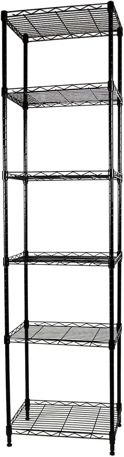 

6-Tier Wire Shelving Adjustable Shelves Unit Metal Storage Rack for Laundry Bathroom Kitchen Pantry Closet Organization