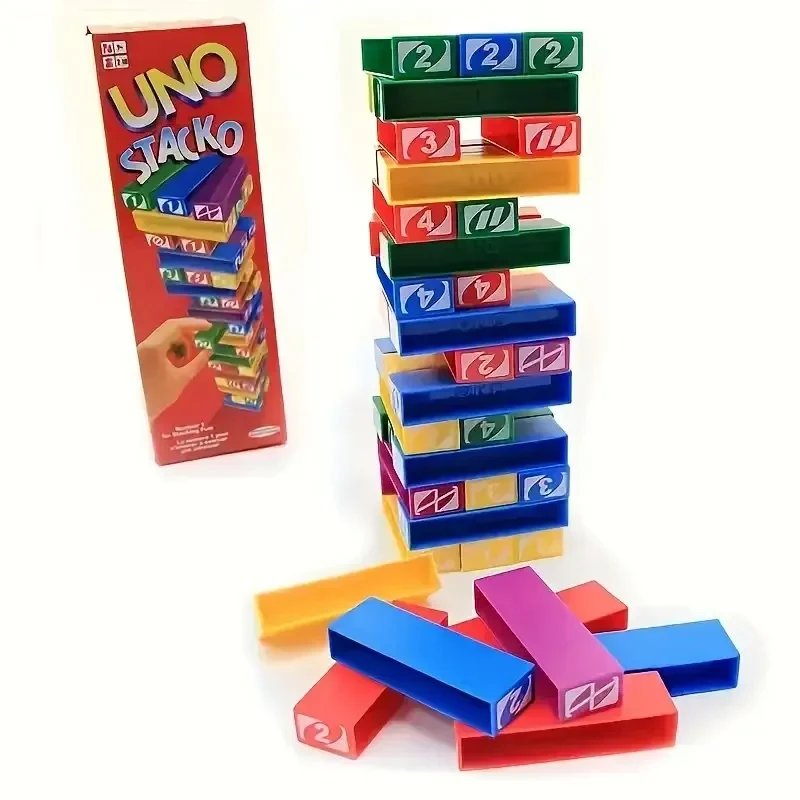 UNO Stacko-spel Stapelen Kleurtoren Familiefeest Interactieve ouder-kind puzzel Bordspel Kinderen Bouwen Tekenen Leren speelgoed