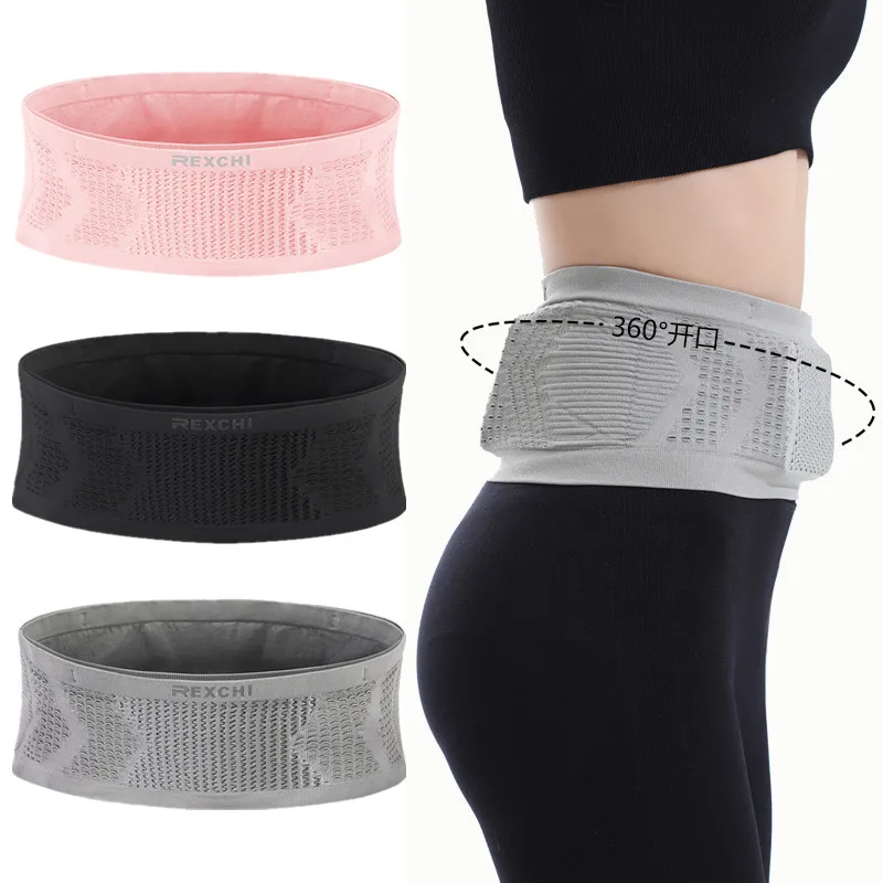 Unisex Seamless Invisible Running Waist Belt Bag, Sports Fanny Pack, Celular, Ginásio, Corrida, Fitness, Corrida, Ciclismo, Bolsa