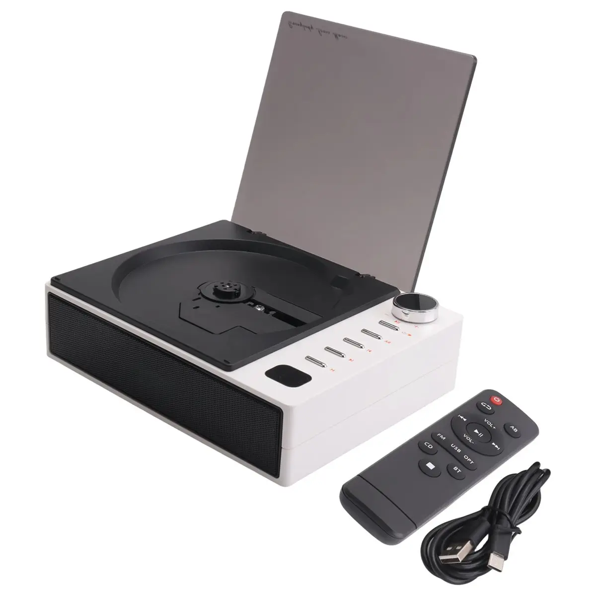 

ABGN Портативный CD-плеер Беспроводные Bluetooth-динамики FM-радио Музыкальный альбом Плеер Домашний CD-машина Английский репитер AB