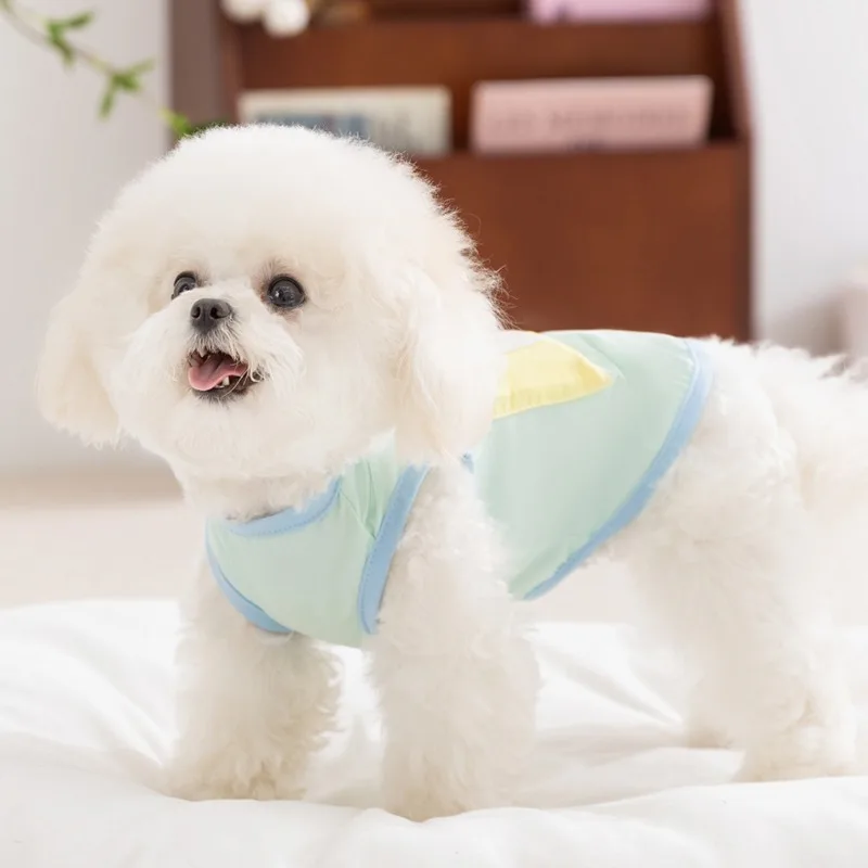 

Puppy Sun Clothes Summer Teddy Letter Printed Vest Bichon Frise Sleeveless T-Shirt Schnauzer Cooling Pocket Pullover