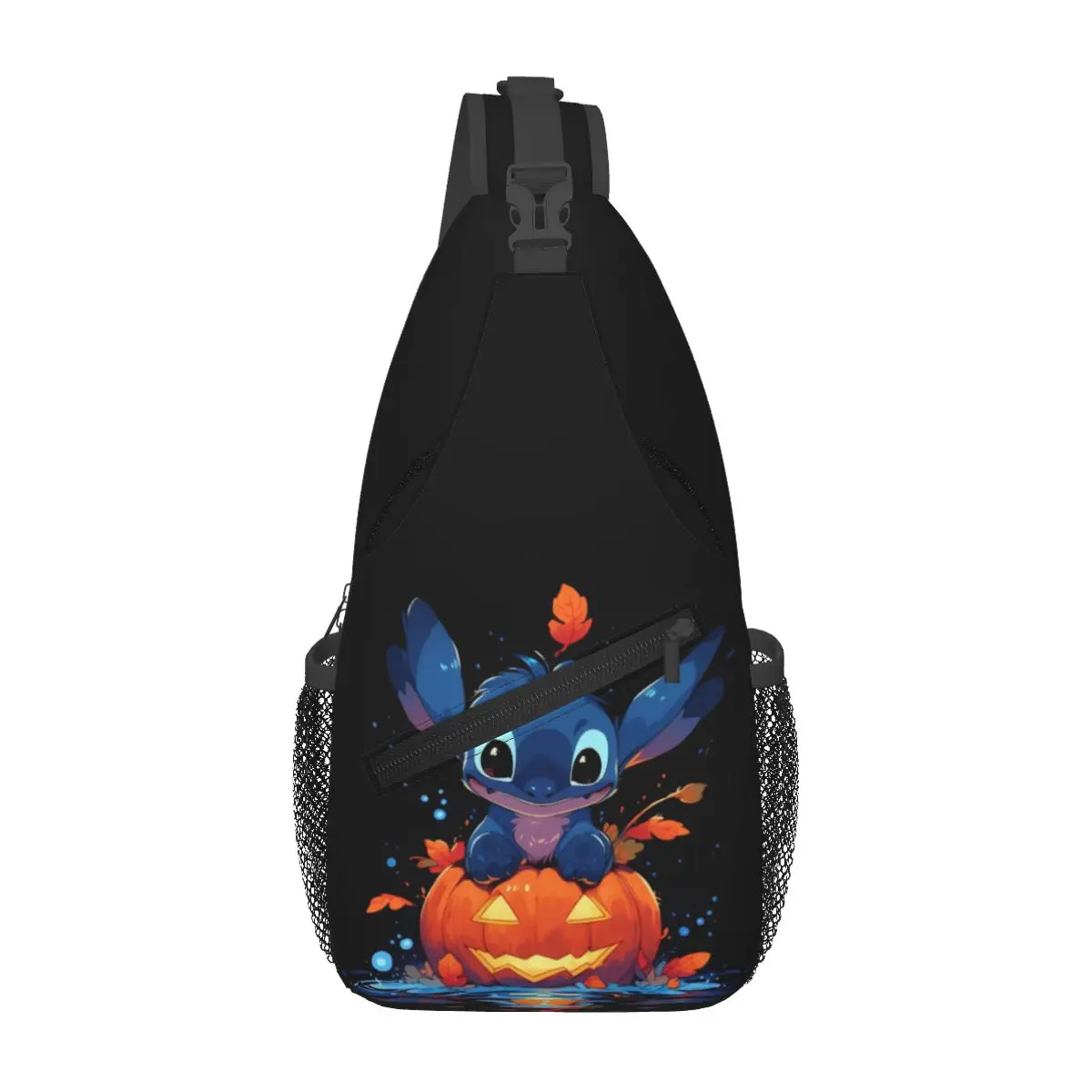 Custom Halloween Stitch Shoulder Backpack Men Women Casual Shoulder Chest Bags for For Traveling Hiking Sling Bag