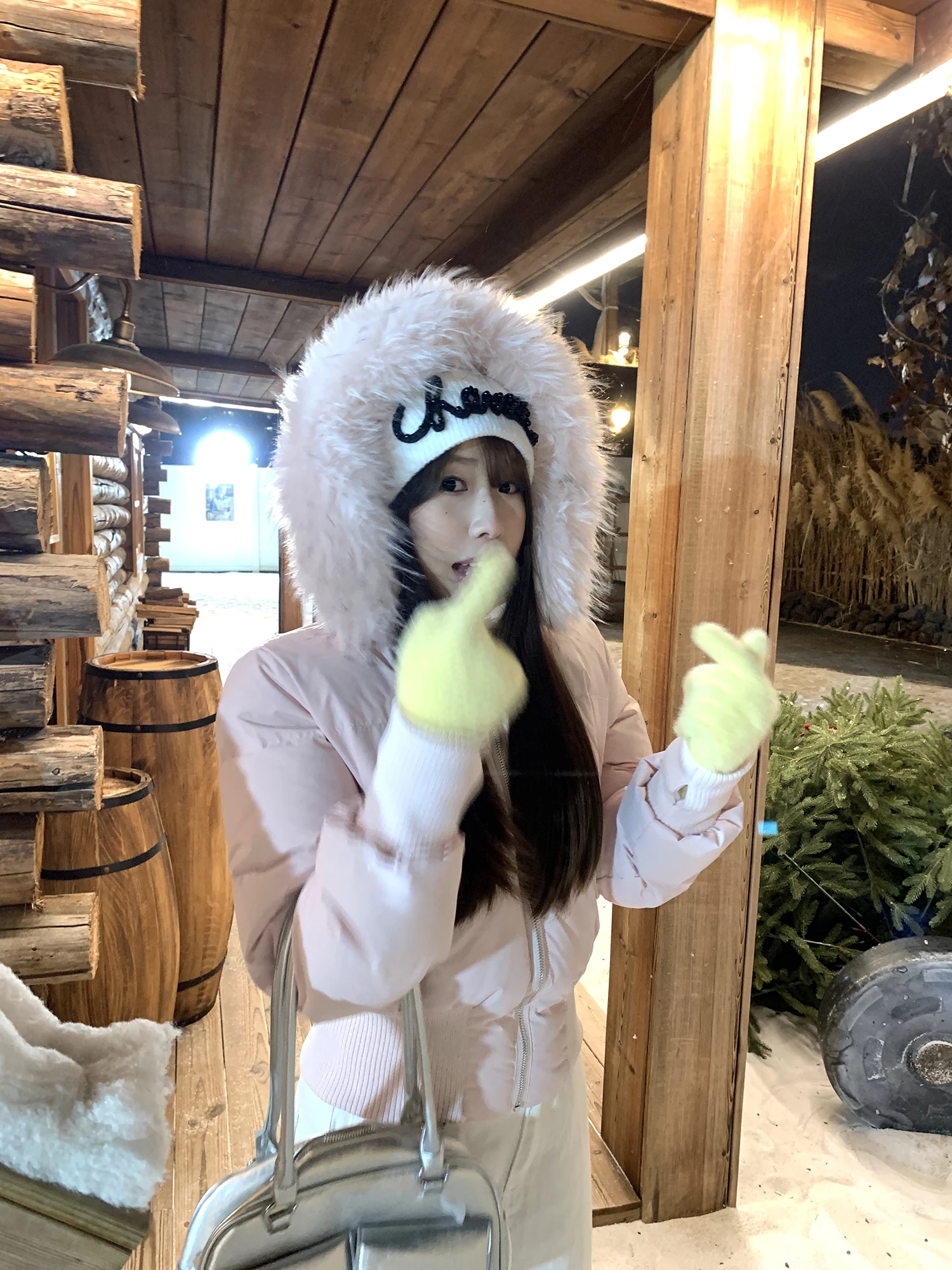 

Pepe Home Pink Women's down Jaet 2025 Winter New Sle Waist-Cinching ort Coat Inner Removable Hood Regular Sve