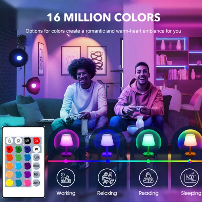Projecteur LED multicolore avec télécommande, budgétaire RVB, ampoule LED à intensité variable, proxy document 16, 15W