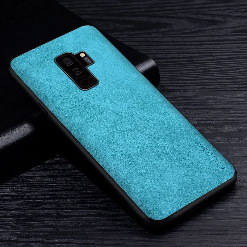 Premium PU Leathe Phone Case for Samsung Galaxy S9 S8 Plus Scratch-Resistant Solid Color Cover for Samsung Galaxy S9 Plus Case