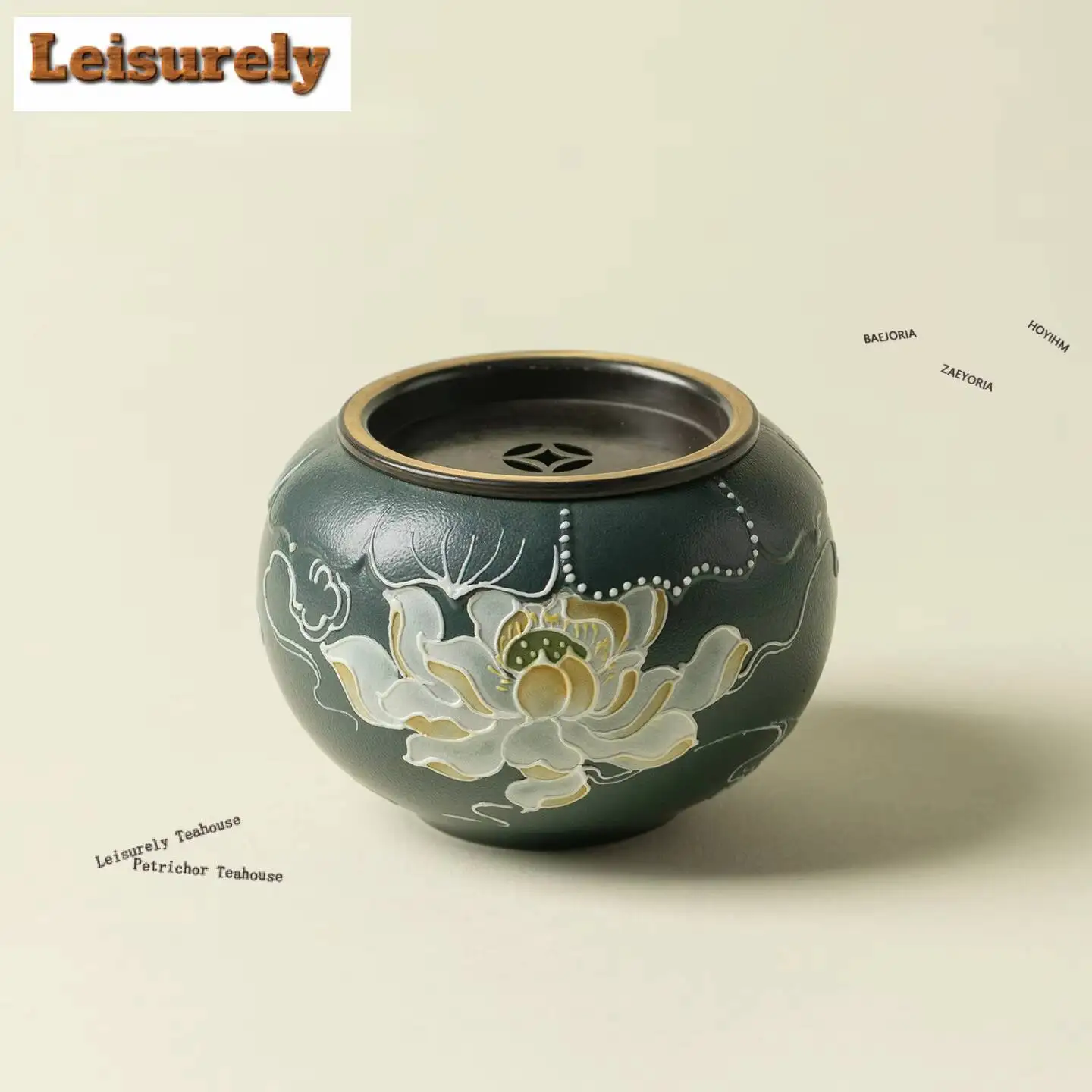 Auspicious Clouds Ink Lotus Jianshui Washing Cup Bowl Writing-brush Washer Tea Residue Barrel Chaxi Tea Services Ornaments Gifts