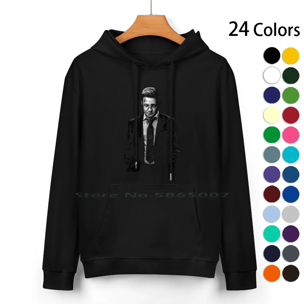 Jeremy Renner Pure Cotton Hoodie Sweater 24 Colors Jeremy Renner Jeremy Renner Critically Injured Snowblowing Accident Mayor Of