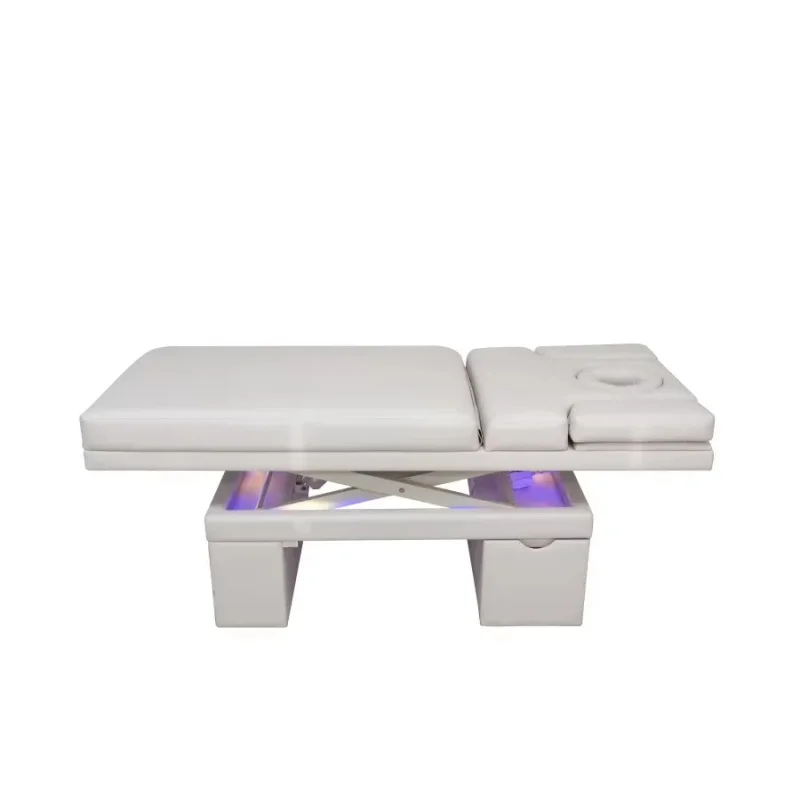 custom.LED Light Beauty Salon Furniture Massage Tables Beds Spa 3 Motor Lash Bed White Massage Bed