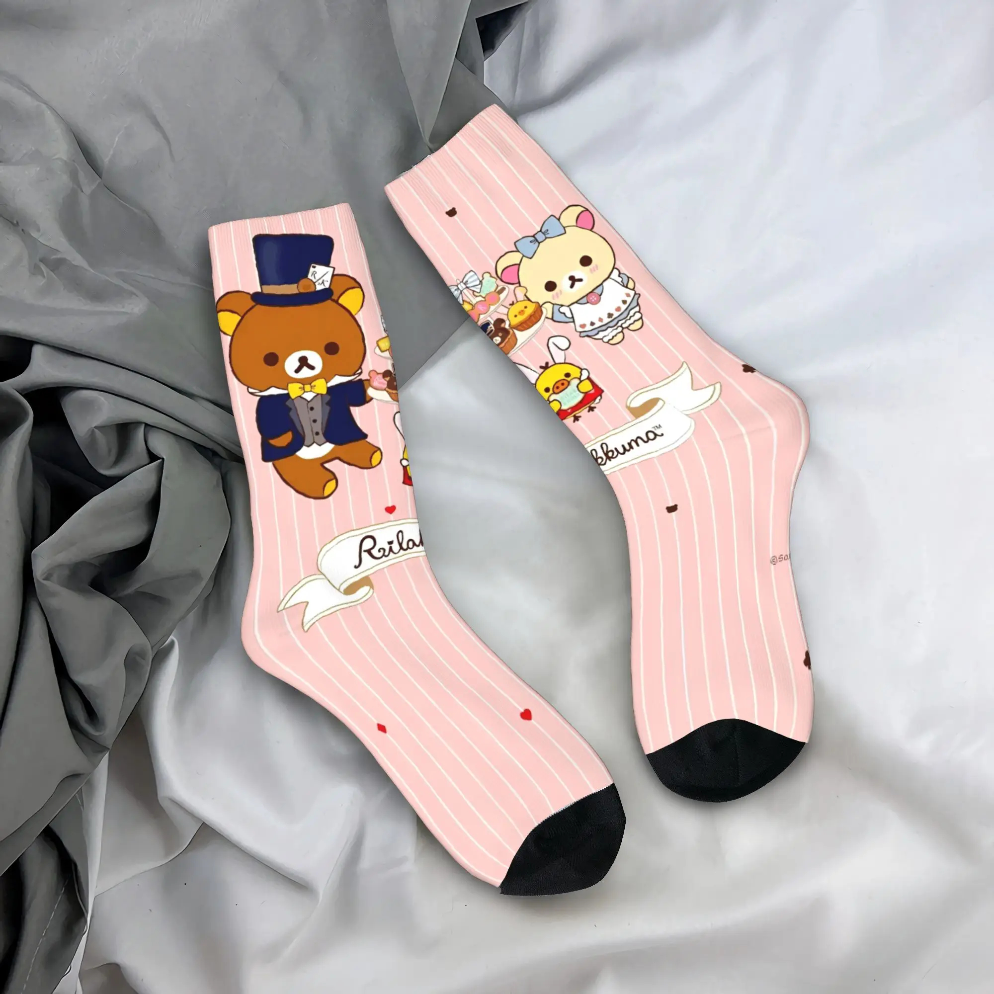 

Rilakkuma Cartoon Stockings Vintage Socks Men High Quality Socks Spring Running Sports Design Anti Skid Socks Birthday Gift