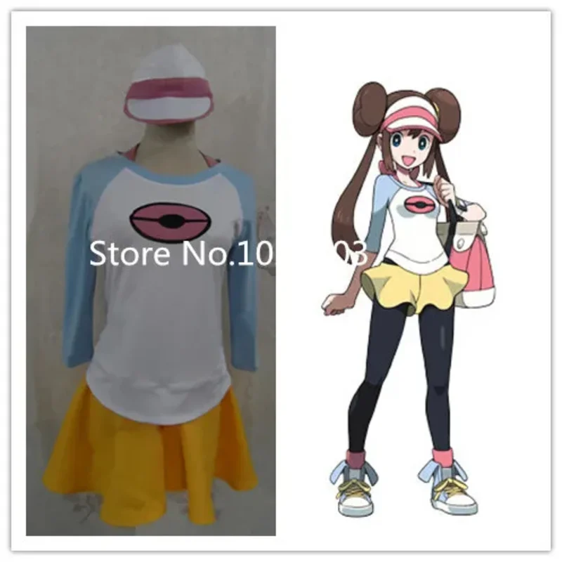 Disfraz de bolsillo negro 2 blanco 2 Rosa Mei Cosplay