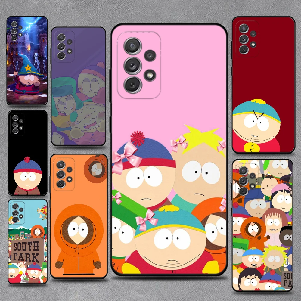 

Funny S-South-Park Phone Case For Samsung S25,S24,S21,S22,S23,S30,Ultra,S20,Plus,Fe,Lite,Note,10,9,5G Black Cover