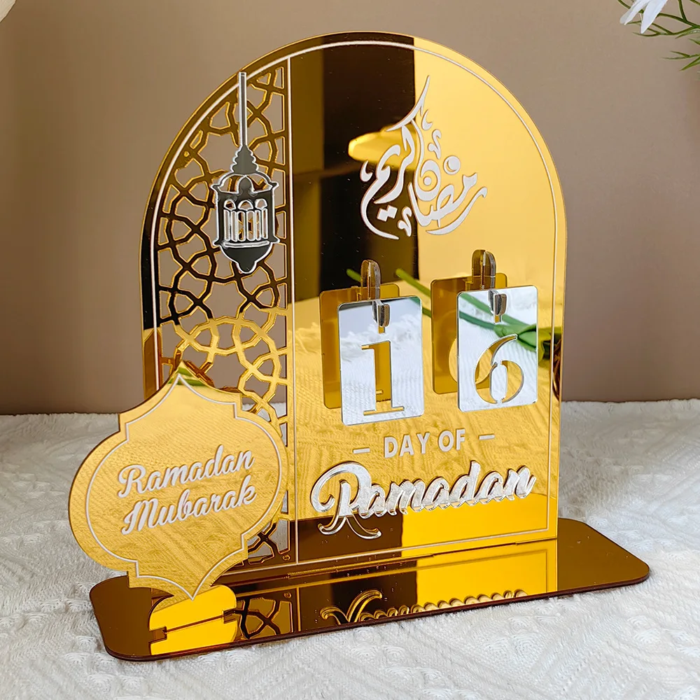 1 Pcs Ramadan Calendar Acrylic Eid Mubarak DIY Countdown 2024 Ramadan Decorations Countdown Ramadan Party Ornament