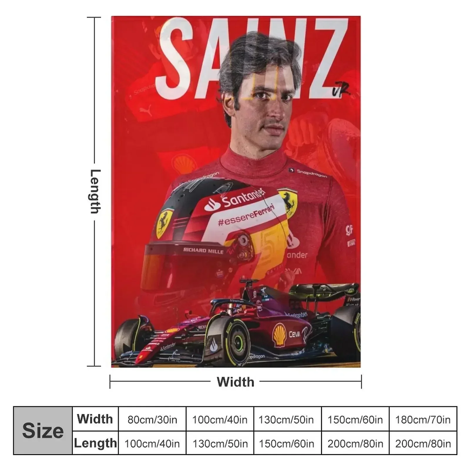 Sainz 55 Throw Blanket couch cozy soft plush fuzzy picnic outdoor blanket