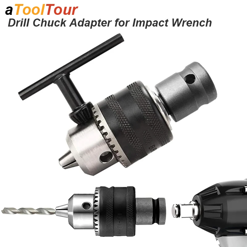 

Electric Wrench Drill Chuck Key Converter Female Adapter 1/2 Inch Square Drive Conversion Power Air Wood Work Tool Accessory