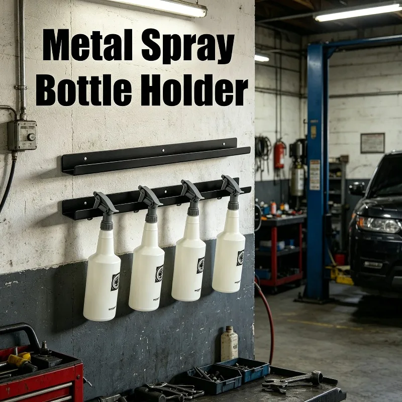 Robuster Metall-Sprühflaschenhalter, Wandmontierte Sprühdosen-Aufbewahrung für Garage, Autopflege, Reinigung, Werkstatt