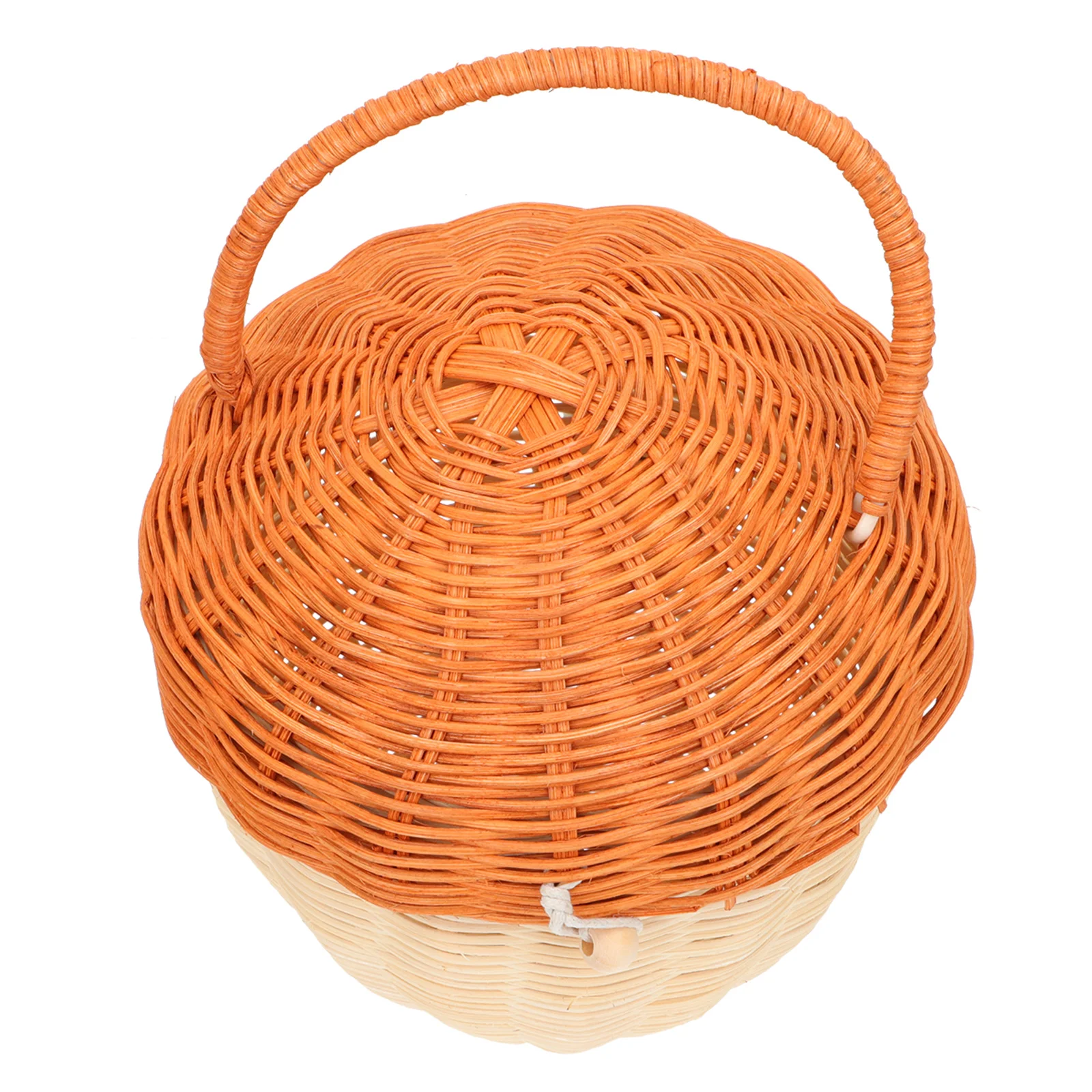 

Rattan Handbag Woven Basket Purse Child Summer Straw Indonesian Tote Durable Photo Prop Storage Basket Tourism Shopping