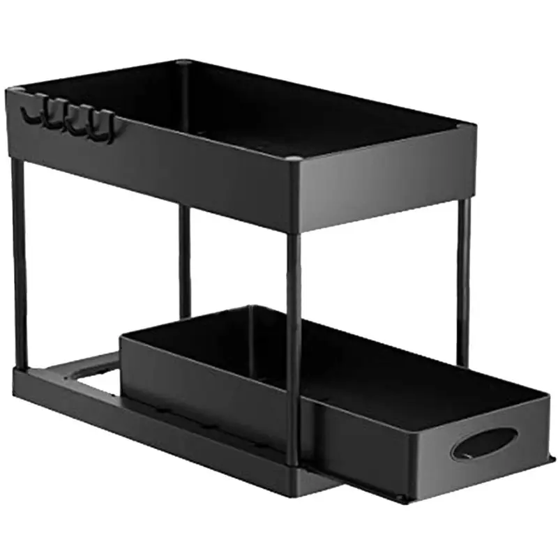 2026 + منظم سلة الخزانة المنزلقة السفلية، صندوق تخزين حوض الحمام السفلي لخزانة الأرضية الثانية