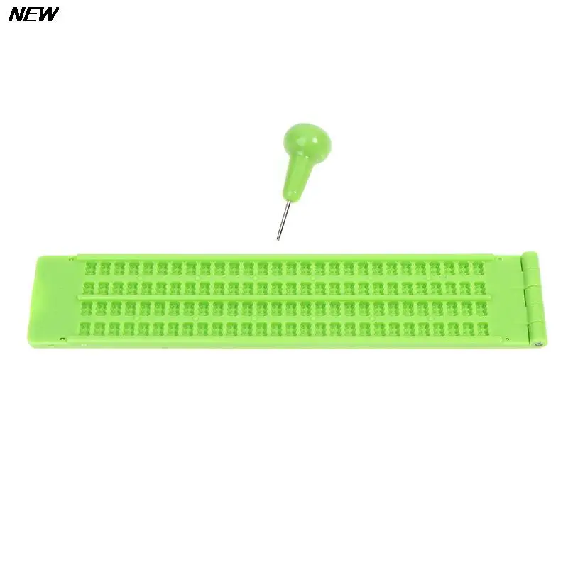 4 Lines 28 Squares Plastic Braille Writing Board School Portable Practical With Stylus Practice For The Blind Learning Supplies