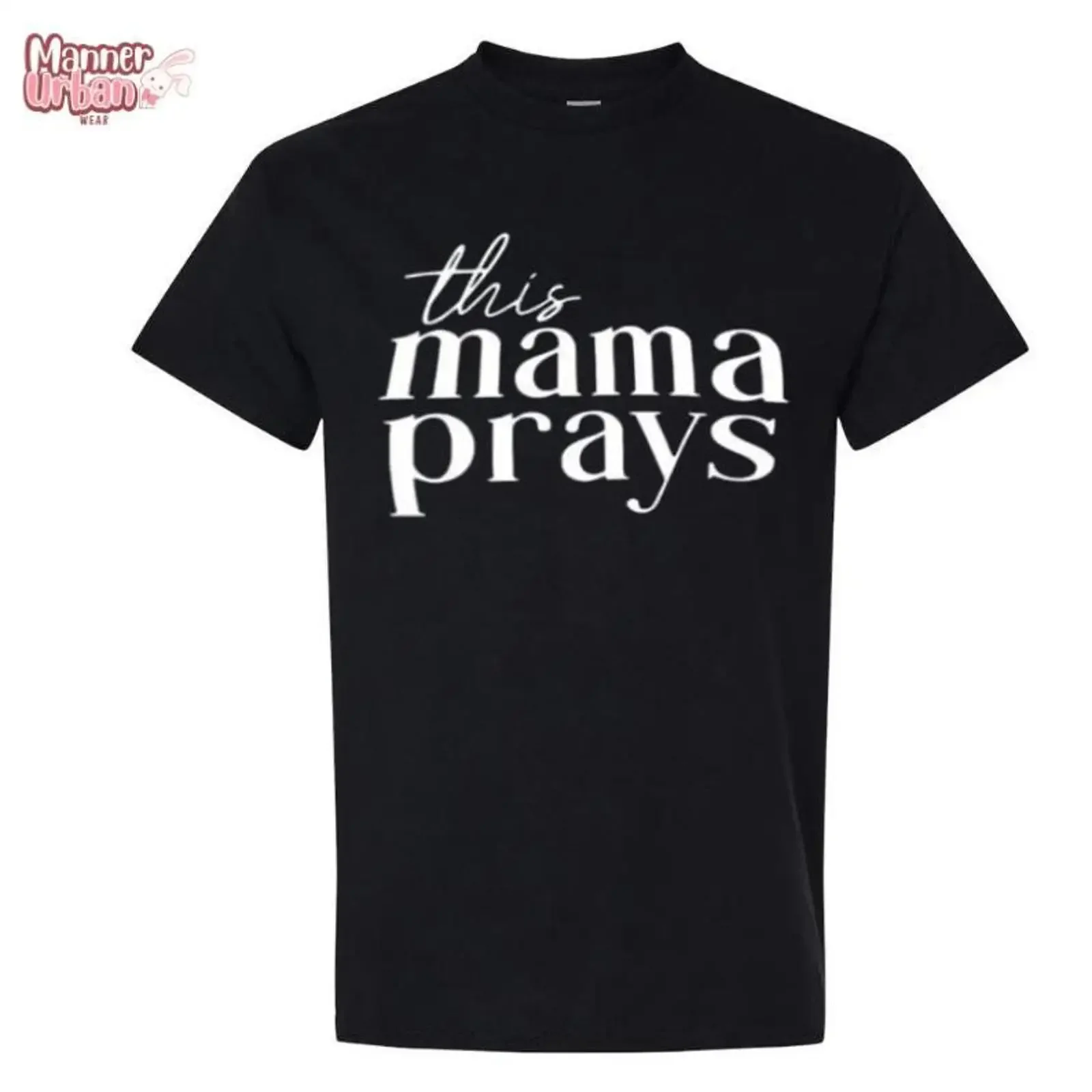 This Mama Prays Christian Mom T Shirt Y2K Faith Based Women  Mother's Day Plus Size Casual Top vintage Washed homme streetwear