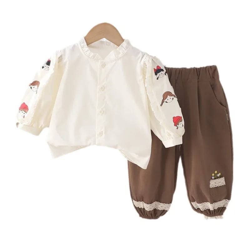 

New Spring Autumn Baby Girls Clothes Suit Children Fashion Shirt Pants 2Pcs/Sets Toddler Casual Sports Costume Kids Tracksuits